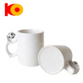 11oz Unique design Customized handle White shaped ceramic Sublimation coffee ceramic mug